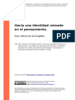 Ruiz, Maria de Los Angeles (2004) - Hacia Una Identidad Nomade en El Pensamiento