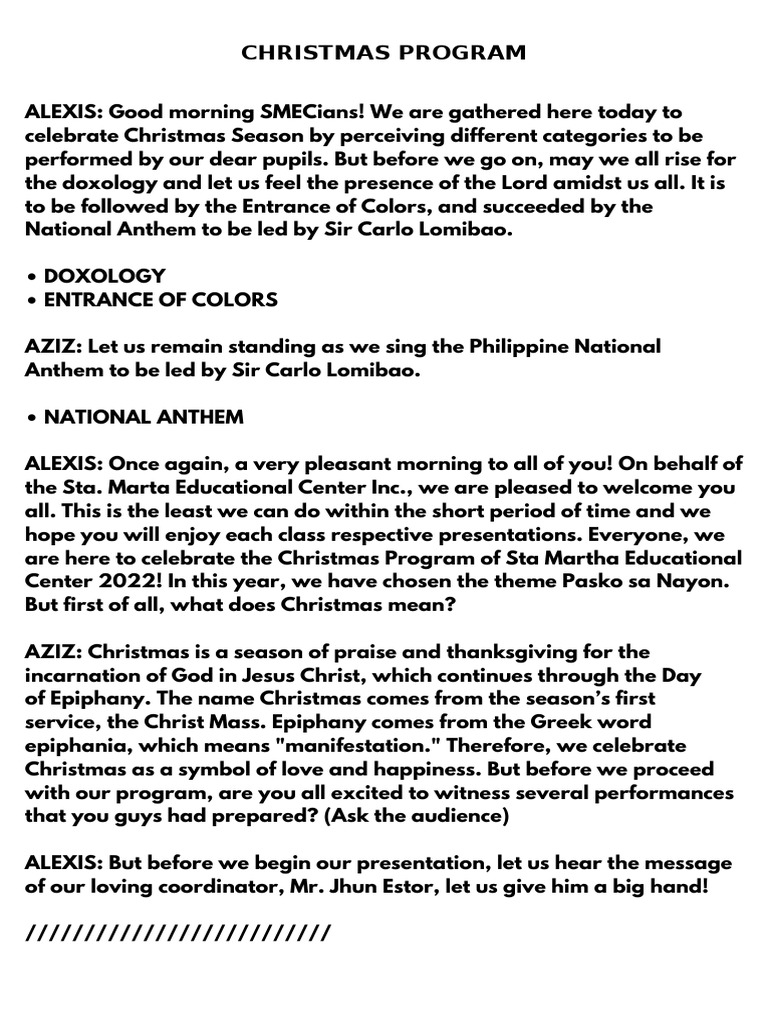 Christmas program elem emcee script pdf christmas christian