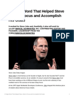 1 Single Word That Helped Steve Jobs To Focus and Accomplish His Goals