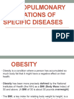 CARDIOPULMONARY IMPLICATIONS OF SPECIFIC DISEASES