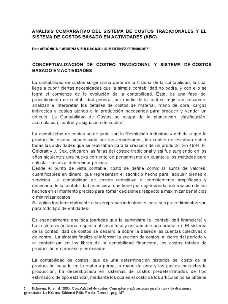 Análisis del Costo Estándar en Empresas | PDF | Costo | Contabilidad de ...