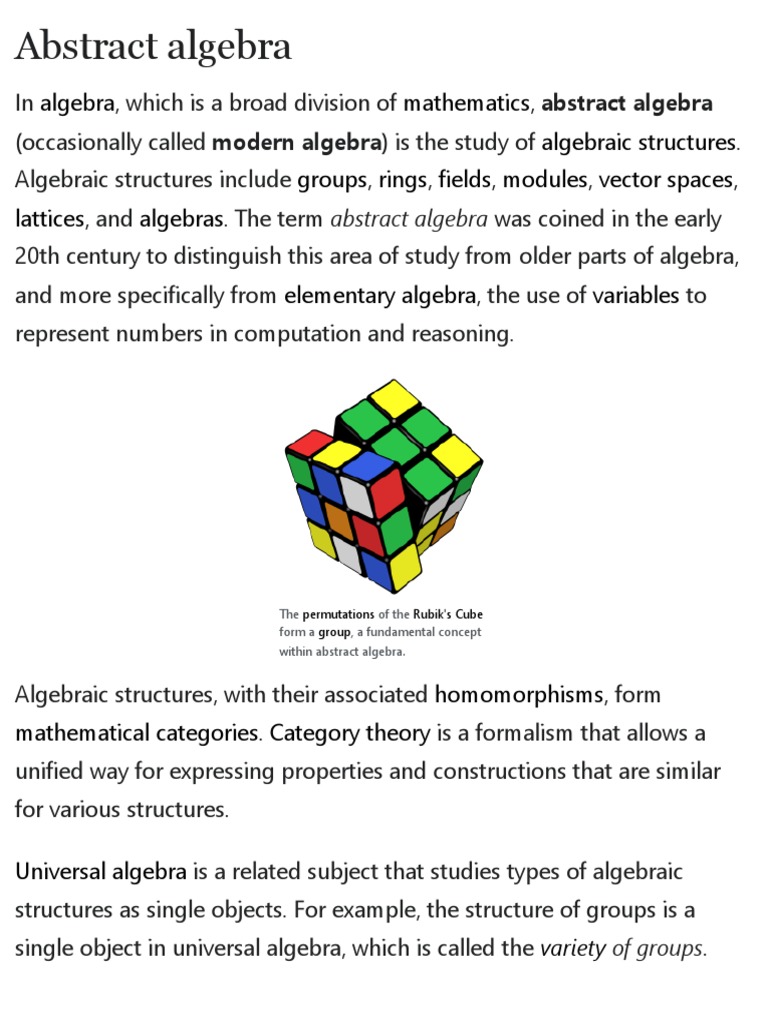 Understanding Abstract Algebra Concepts | PDF | Abstract Algebra ...
