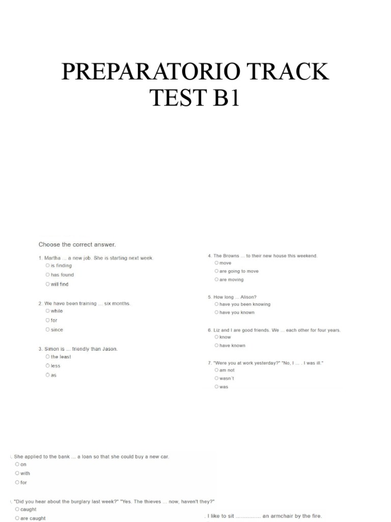 Preparatory Track Test B1 PDF | PDF