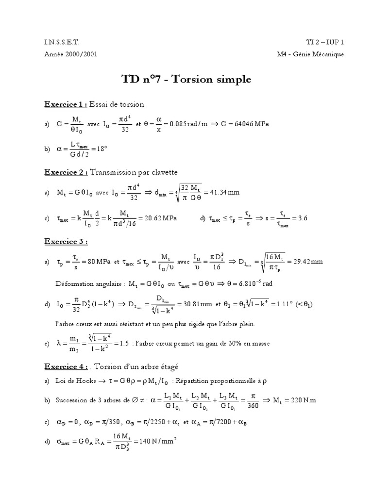 Correction TD 7 | PDF | Sciences et mathématiques | Technologie et ...