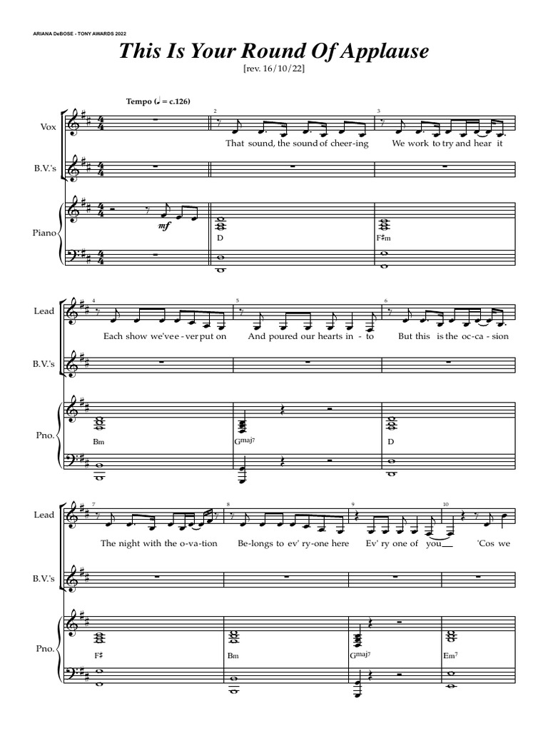 This Is Your Round of Applause Sheet Music 2 PDF