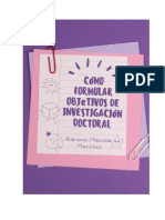 Como Plantear Objetivos de Investigacion Doctoral