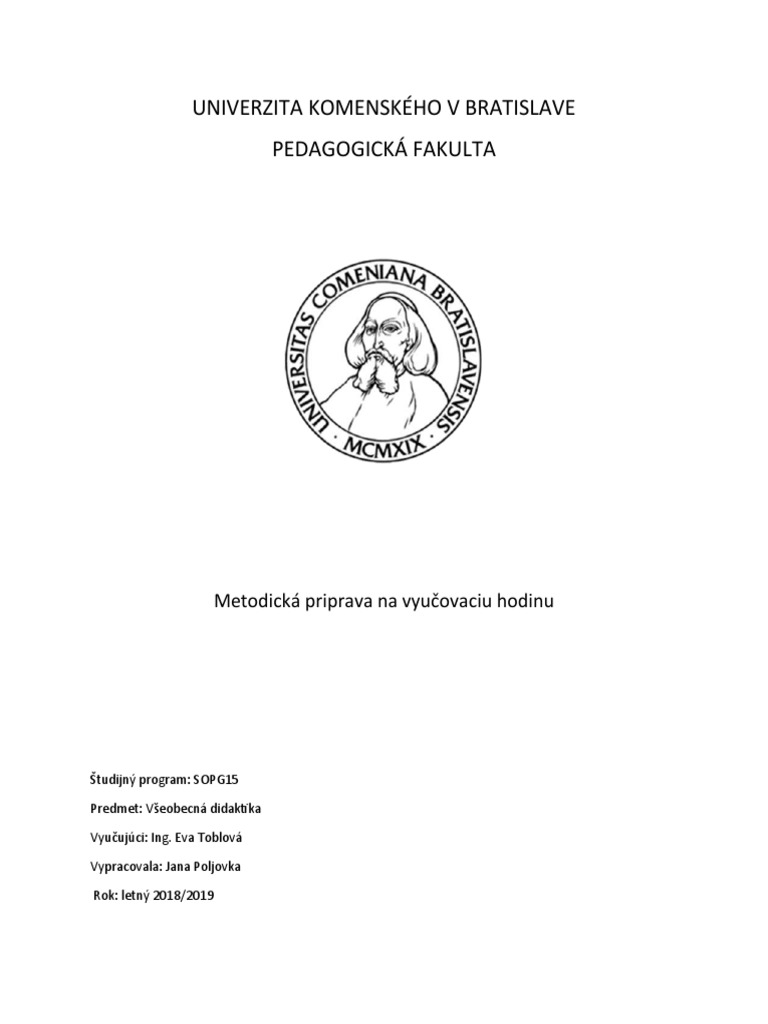 Metodick priprava na vyu ovaciu hodinu pdf