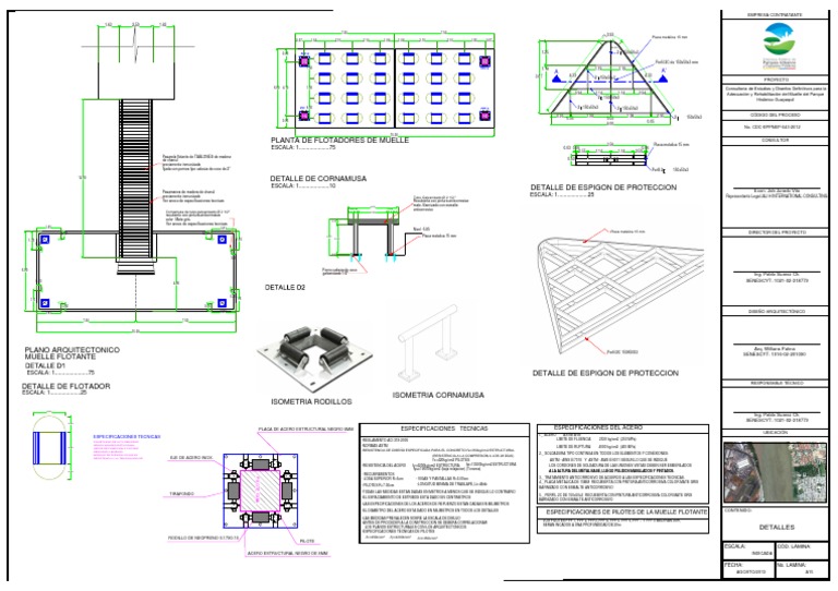 Planos de Muelle Flotante | PDF | Materiales | Ingeniería estructural