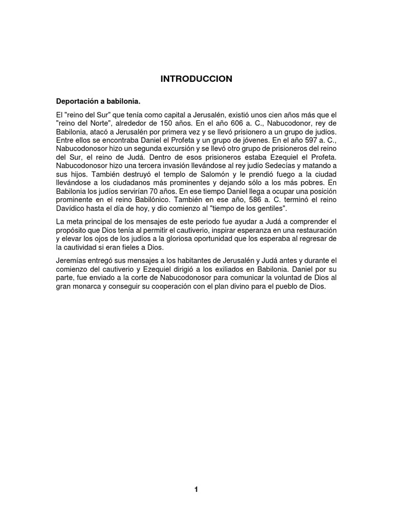 Profetas Exilicos Pdf Daniel Figura Bíblica Ezequiel