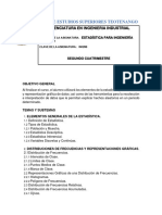 Estadistica para Ingenieria Programa 2° Cuatrimestre