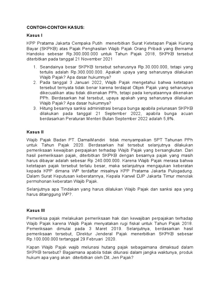 Kasus Pajak dan Solusi Perpajakan | PDF