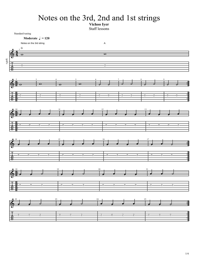 Downward Scale Notes for Strings | PDF | Music Theory | Pitch (Music)