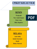 Daftar Piket Kelas Vii.b