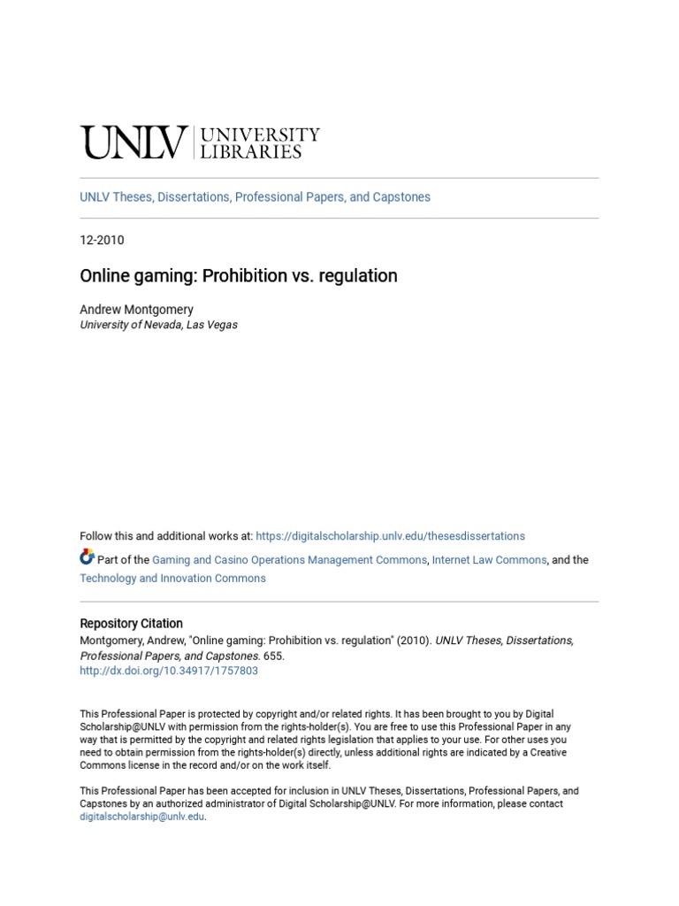 Online Gaming - Prohibition vs. Regulation | PDF | Gambling | United ...