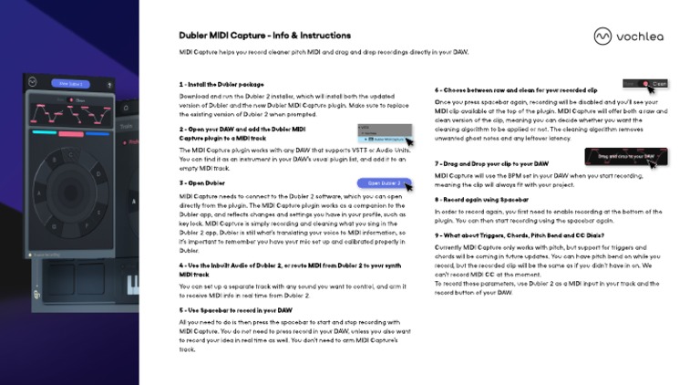 Dubler 2 MIDI Capture Instructions | PDF | Music Technology | Software ...