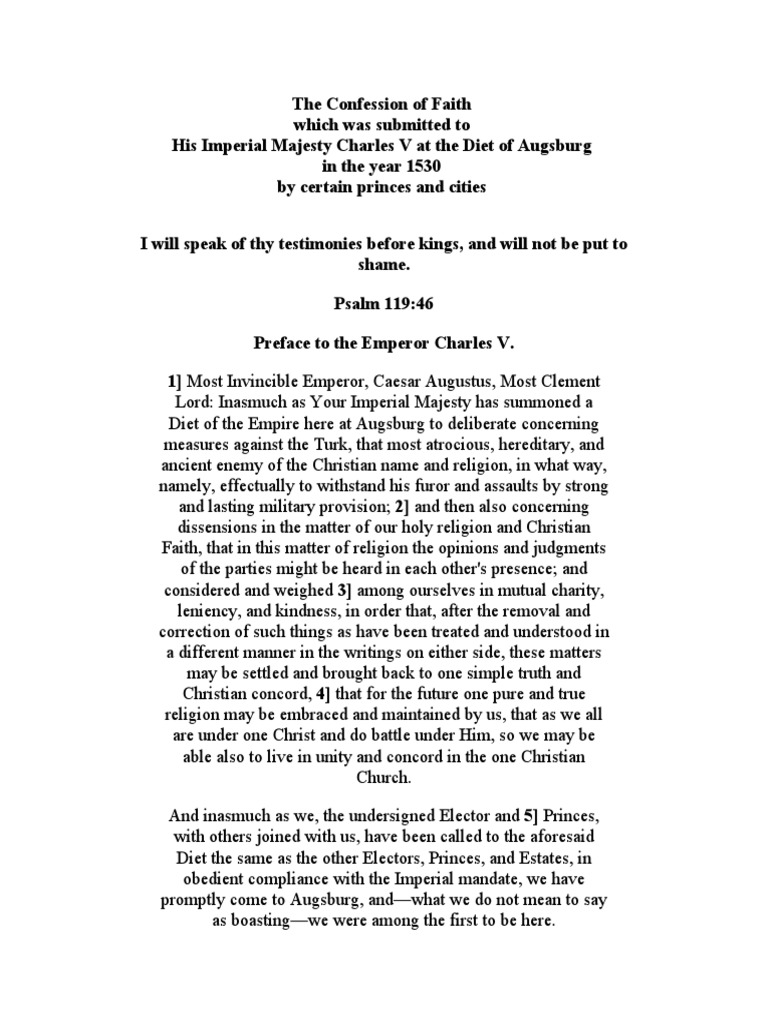 Augsburg Confession PDF Justification (Theology) Baptism