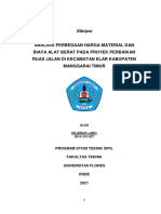 Analisis Perbedaan Harga Material Dan Biaya Alat Berat Pada Proyek Perbaikan Ruas Jalan Di Kecamatan Elar Kabupaten Manggarai Timur