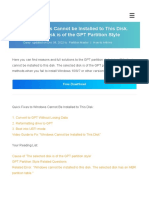Windows Cannot Be Installed To This Disk. The Selected Disk Is of GPT Partition Style (20223FIX) - EaseUS