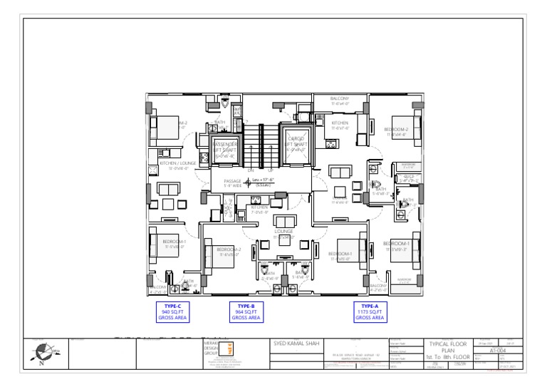 Typical Floor Plan for Residential Building | PDF | Civil Engineering