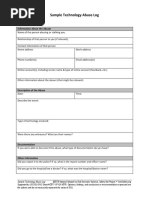 Sample Technology Abuse Log