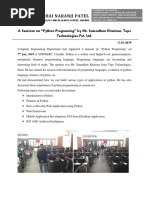 A Report of Seminar on Python Programing