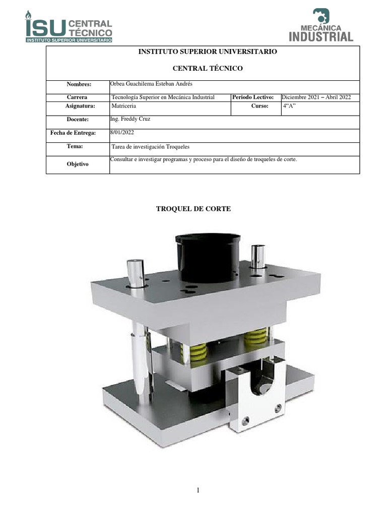 Troqueles de Corte | PDF | Ingeniería mecánica