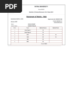 Statement of Marks Patna University, Patna.