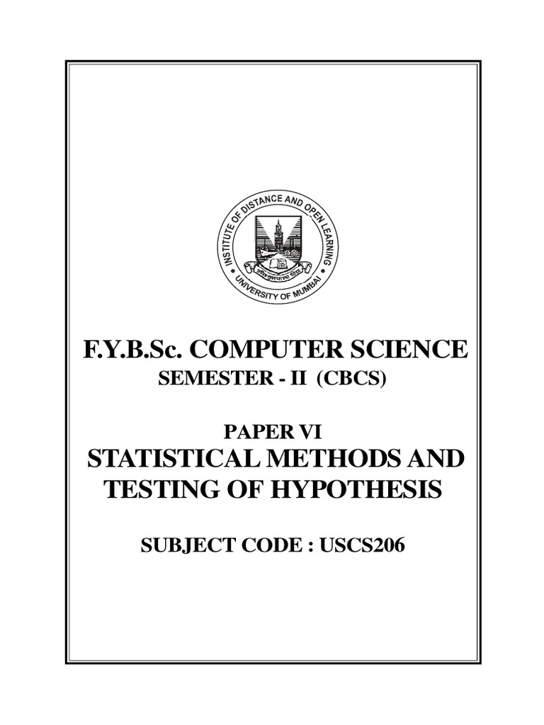 Statistical Methods and Testing of Hypothesis | PDF