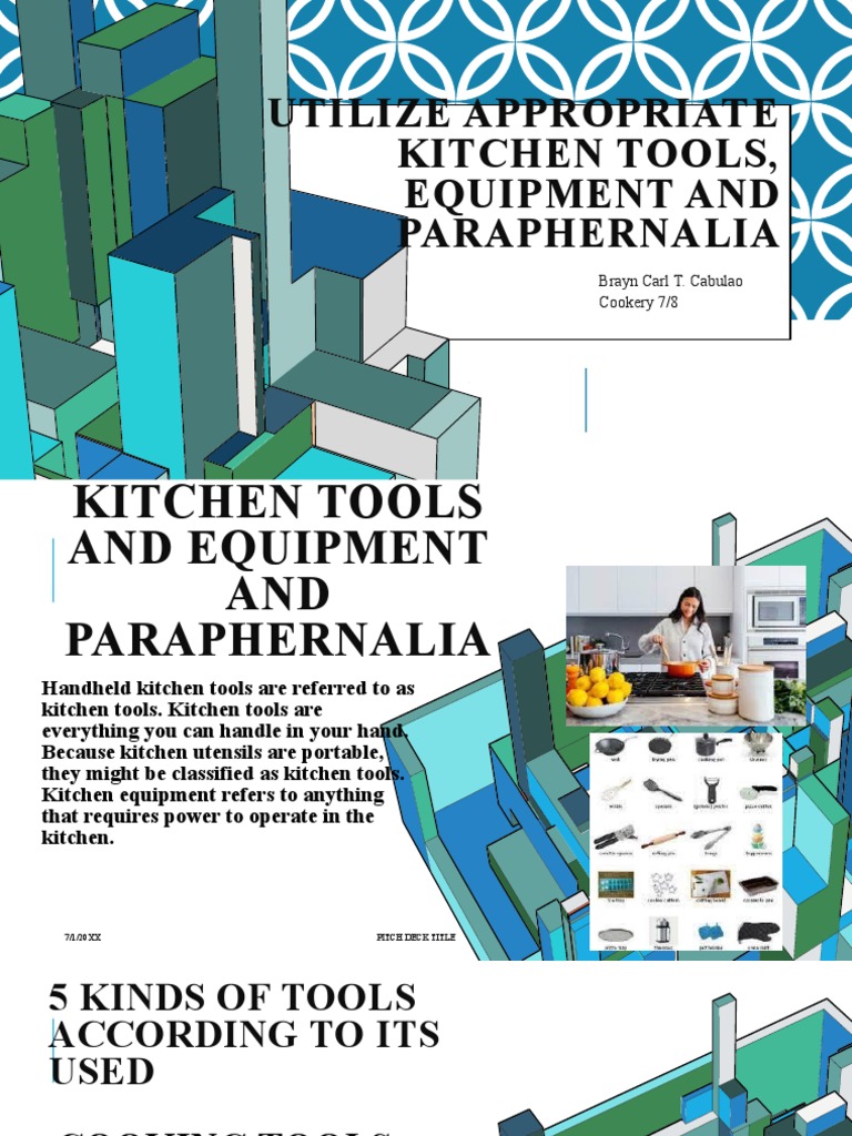 Utilize Appropriate Kitchen Tools, Equipment and Paraphernalia PDF