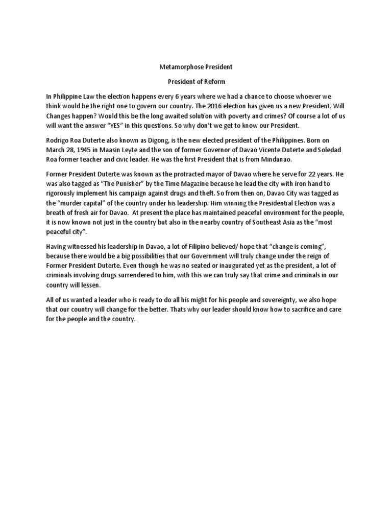 column writing PDF Rodrigo Duterte