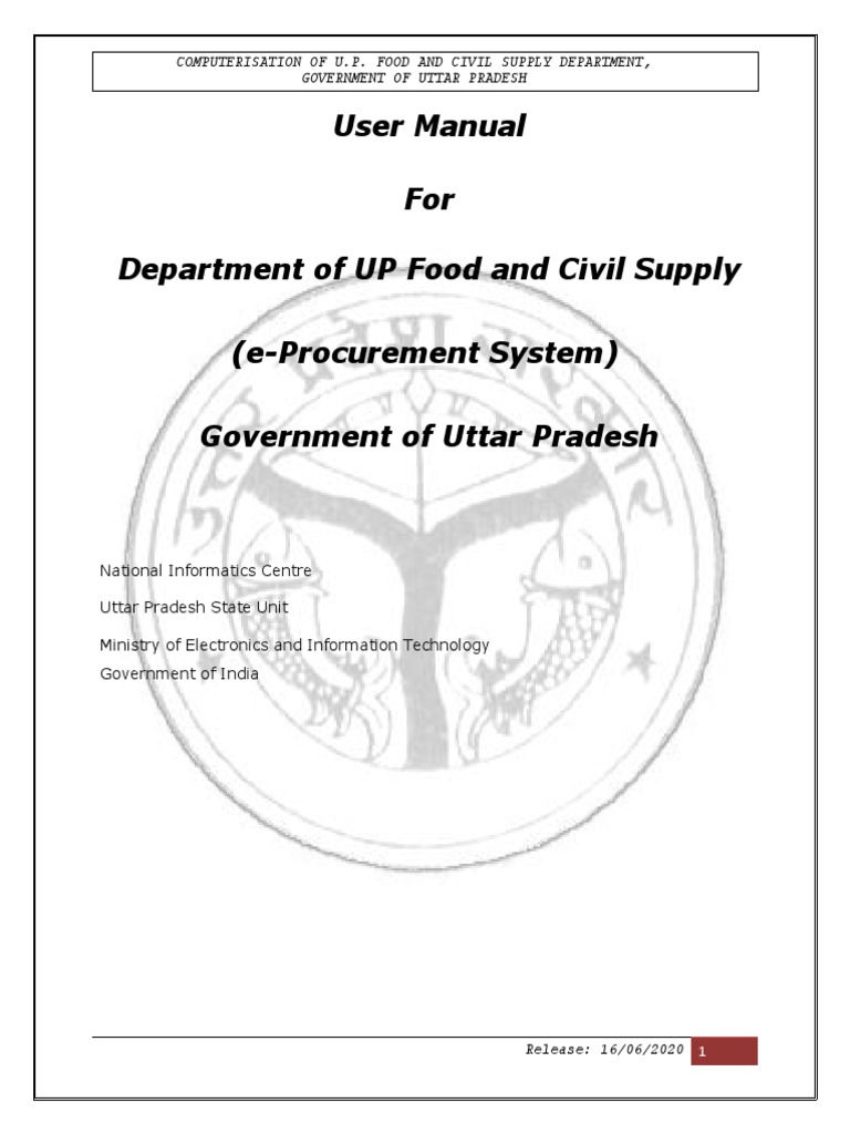 User Manual for the eProcurement System of the Department of UP Food
