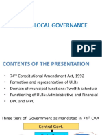 Constitutional Provisions For Urban Local Governance