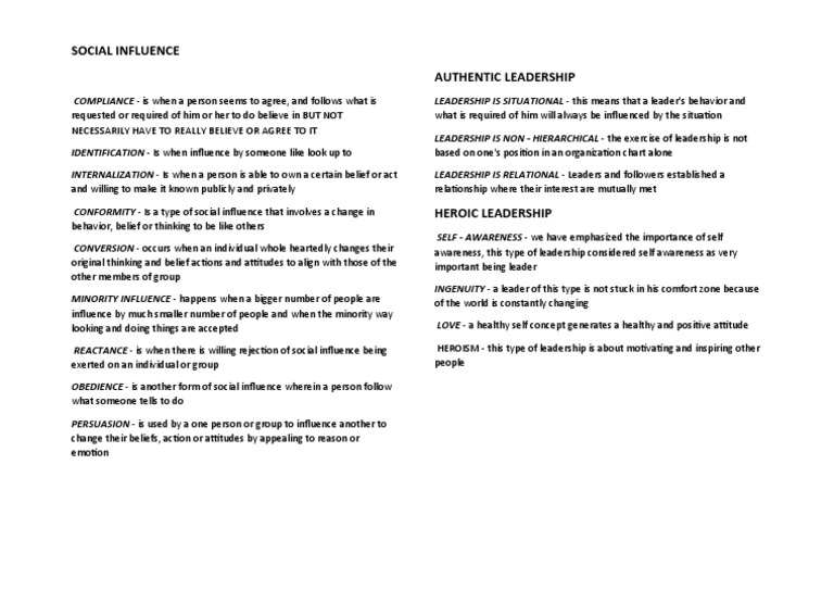 Social Influence | PDF | Leadership | Attitude (Psychology)