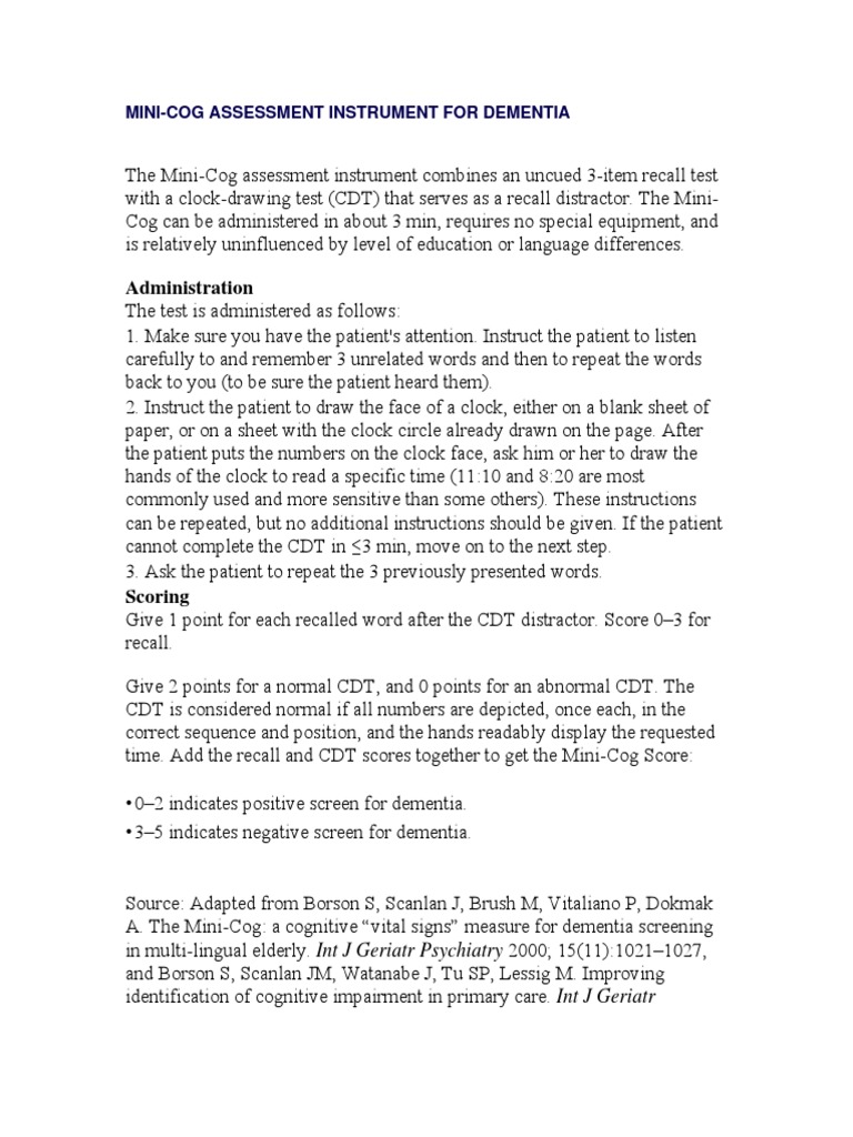 Mini Cog | PDF
