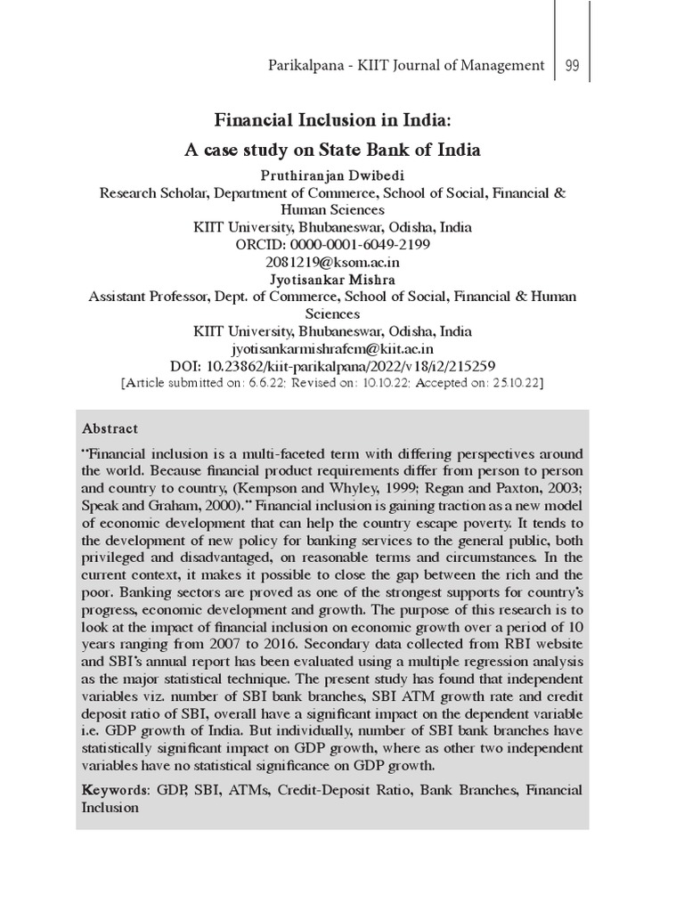 Financial Inclusion in India | PDF | Financial Inclusion | Banks