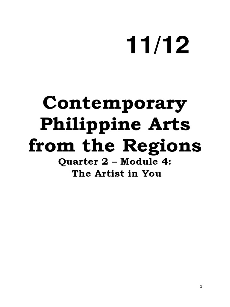 2nd Quarter MODULE 4 On CONTEMPORARY PHILIPPINE ARTS From The REGIONS ...