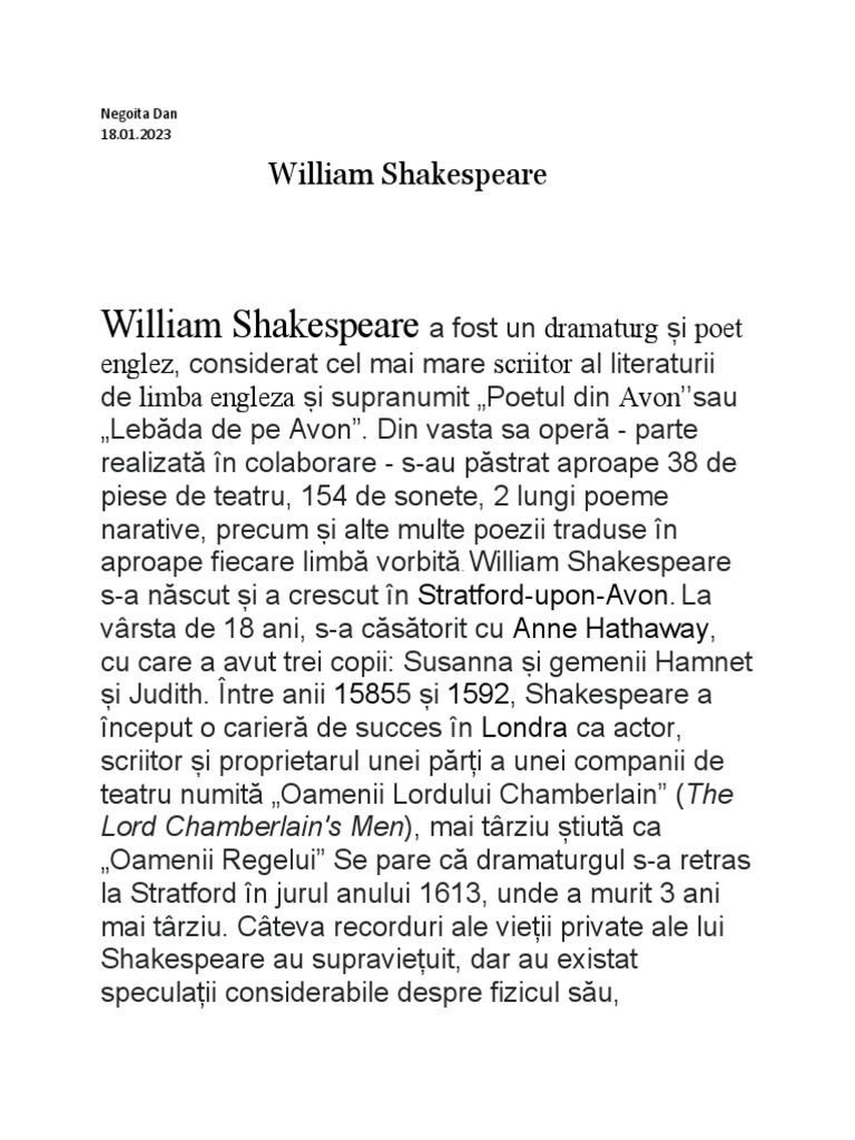 William Shakespeare | PDF
