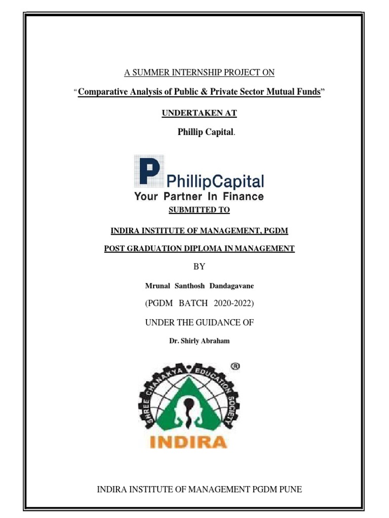 Mrunal Dandagavane Sip Final Report Pdf Investment Fund Closed