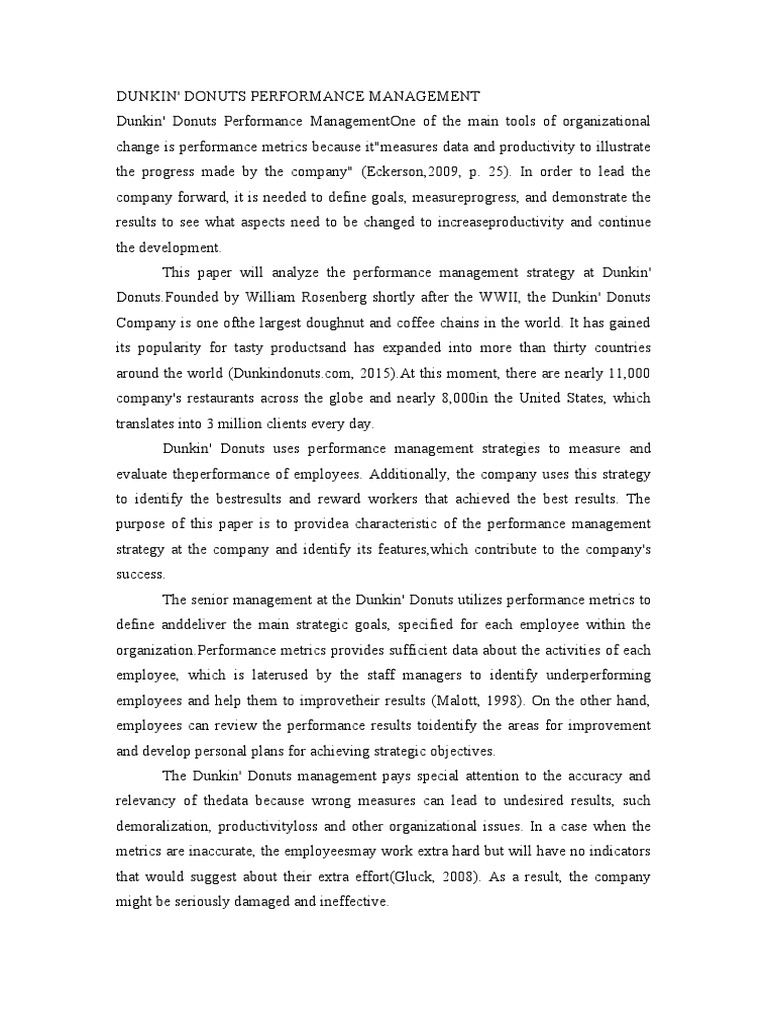DUNKIN | PDF | Performance Indicator | Goal