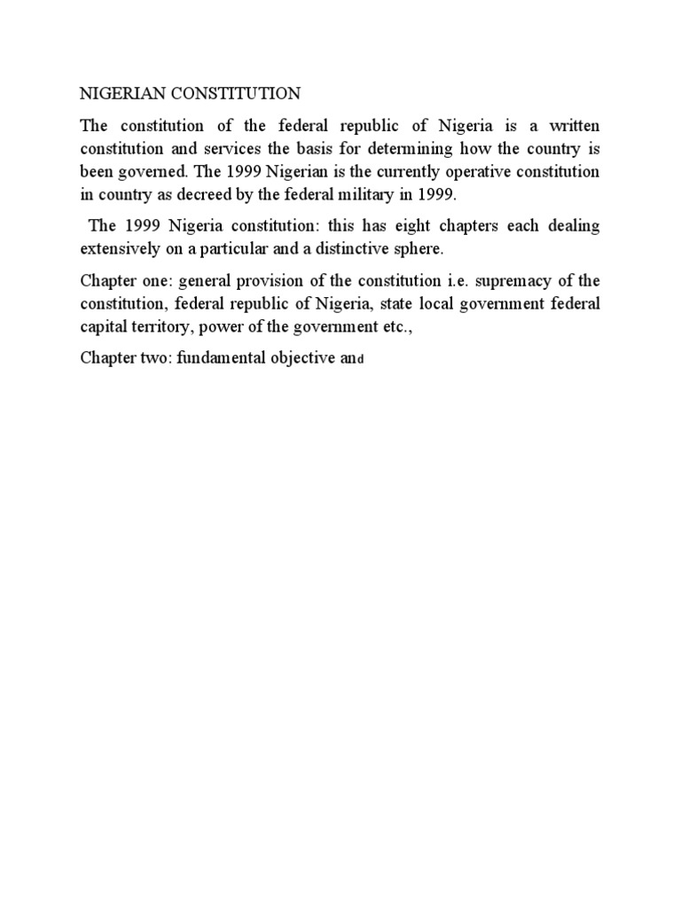 Nigerian constitution pdf