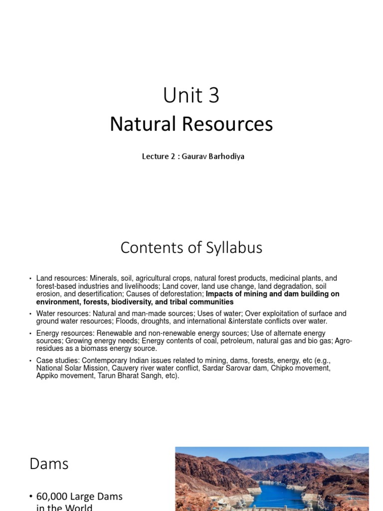 Unit 3 Natural Resources Lec 2 Pdf Environment Environmental Issues