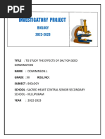 Investigatory Project: Biology 2022-2023