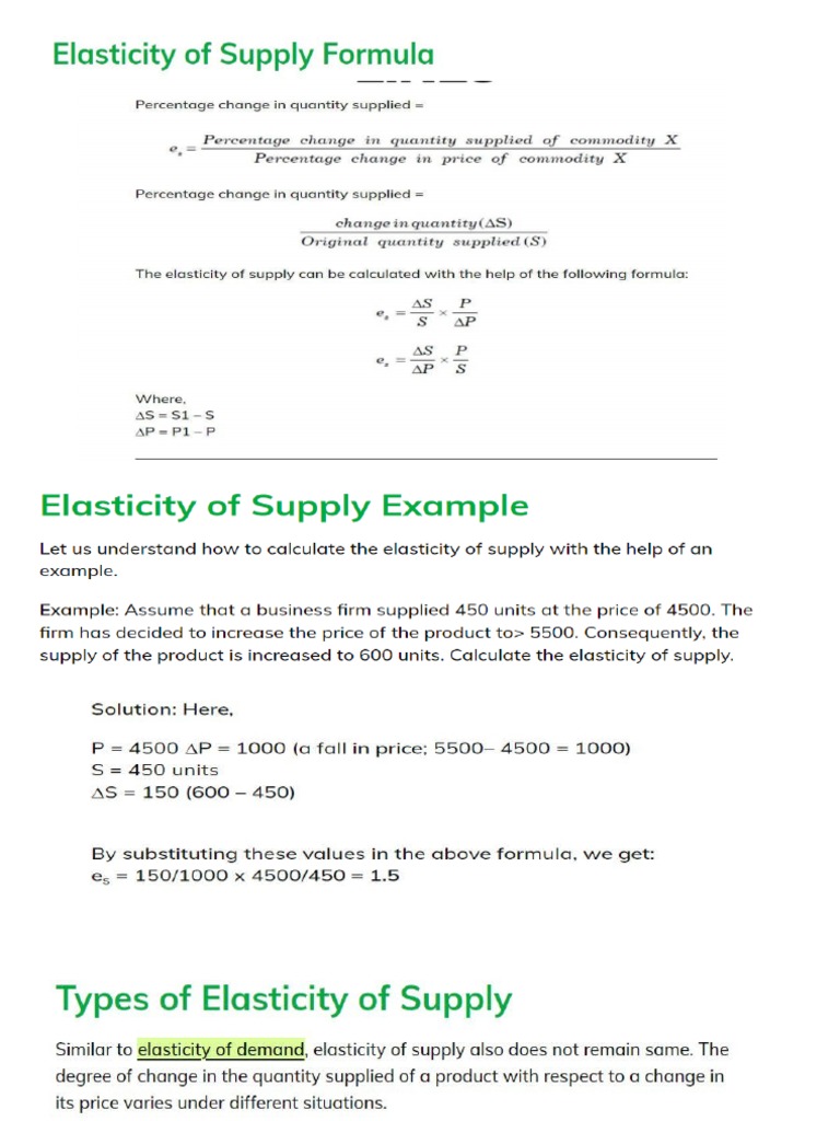 Elasticity of Supply PDF
