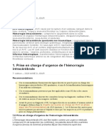 Prise en Charge D'urgence de L'hémorragie Intracérébrale