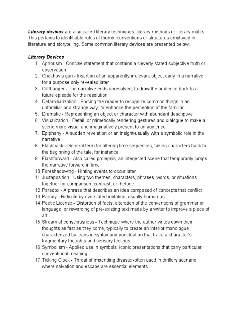 Literary Devices PDF