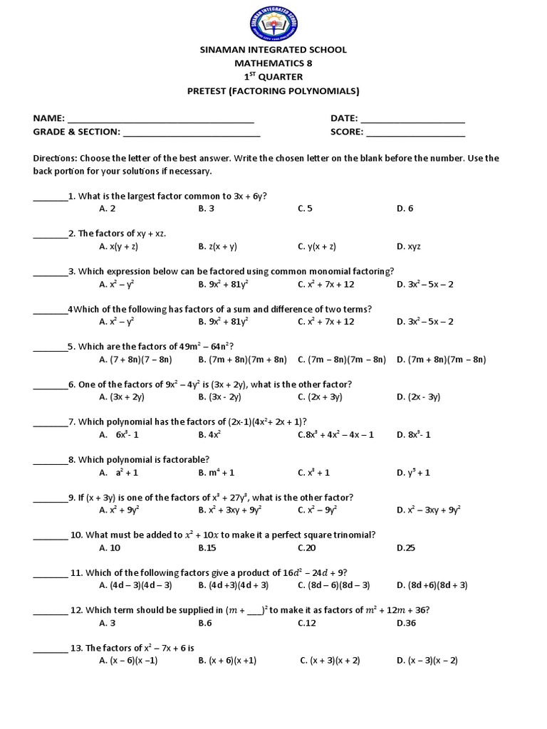 pretest-factoring-polynomials-pdf-mathematical-relations-applied