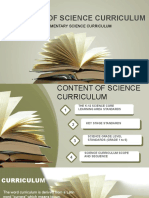 Content of Science Curriculum