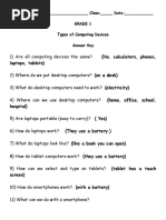 Grade 1 Types of Computing