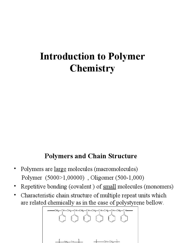 Introduction to Polymer Chemistry | PDF | Polymers | Cross Link