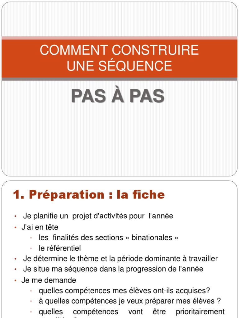 Comment Construire Une Séquence Pdf